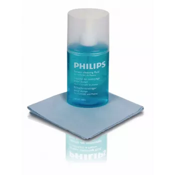 PHILIPS SVC1116B/10 ekrānu tīrīšanas komplekts LED, LCD, Plazma, OLED, viedtālruņiem, planšetēm, klēpjdatoriem, televizoriem - 200 ml gēla aerosols + mikrošķiedras drāna