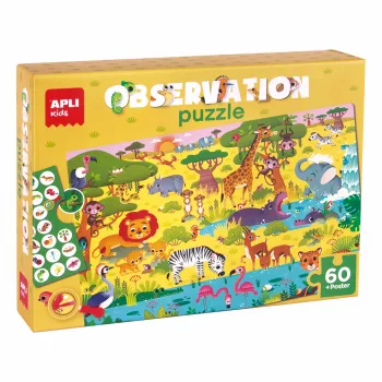 AGIPA Junior Observation Puzzle The Savanna, 60 gab., kartona kārba, 4+ gadi 19221