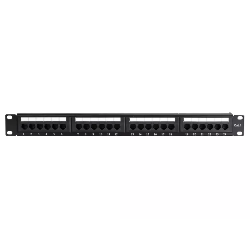 DS-IT CAT 6 UTP tīkla patch panelis, 19 inch, 24 portu DS-Patch6-24UTP