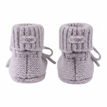 Lodger Slipper Merino vilnas zīdaiņu čībiņas, Stone, 0-6 mēneši