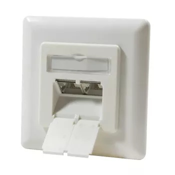 DSIT DC-Wall-In-STP6-I Iebūvējama Cat. 6 ekranēta dubultā RJ45 rozete, ziloņkaula
