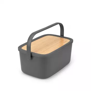 Brabantia Roll Top maizes kaste, matēti tumši pelēka, 2 klaipu ietilpība, tērauds