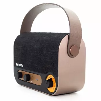 AIWA RBTU-600 portatīvais Bluetooth radio ar FM, USB, AUX-in, MicroSD, uzlādējamu bateriju