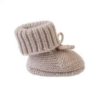 Lodger Slipper Folklore Merino vilnas zīdaiņu čības, bēšas, 0-6 mēneši