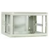 DSIT 6U sienas serveru skapis ar stikla durvīm, balts, 600x600x368 mm DS6606W-DOUBLE