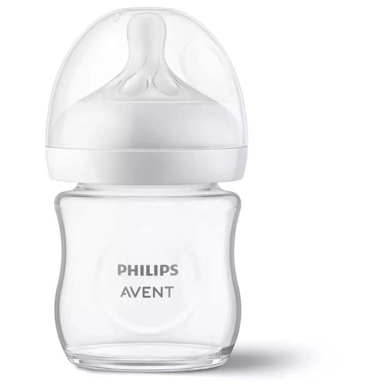 Philips Avent Natural Response stikla zīdaiņa pudelīte 125 ml ar jaundzimušā knupīti, 0m+