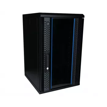 DSIT DS10-3412 12U 10 inch sienas serveru skapis ar stikla durvīm, 370x450x618 mm, melns