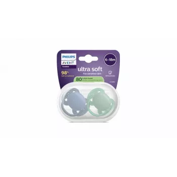 Philips Avent Ultra Soft Mierinātājs 6-18 mēneši, 2 gab., zēnam