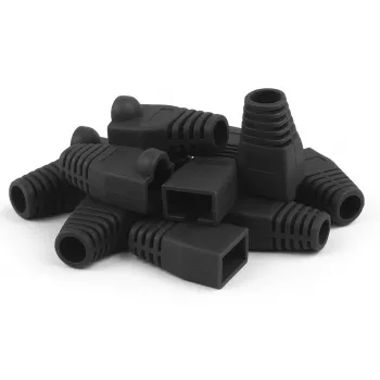 DSIT DANICOM RJ45 kabeļa uzmava melna L izmērs - 10 gabali (DC-RJ45-BOOT-L-BLACK-10PCE)