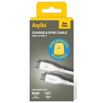 AQIILA Cablebird CS12 USB-C uz USB-C uzlādes un datu pārraides kabelis 2m 60W melns AQCBPBIC2SI829