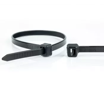 WKK 110256071 kabeļu saite 430 mm x 4,8 mm melna UV stabilizēta 100 gab.
