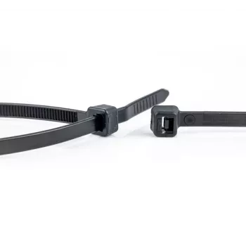 WKK 110256071 kabeļu saite 430 mm x 4,8 mm melna UV stabilizēta 100 gab.