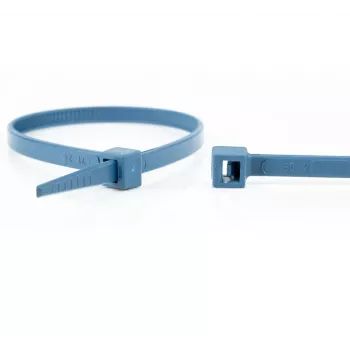 WKK 150196671 metālu detektējami saišķu savilcēji 300 x 4,8 mm, zili, 100 gab.