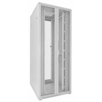 DSIT 42U 19 inch serveru skapis, perforētas dubultdurvis priekšā un aizmugurē, balts, 800x1000x2000mm (DS8042DD-W)