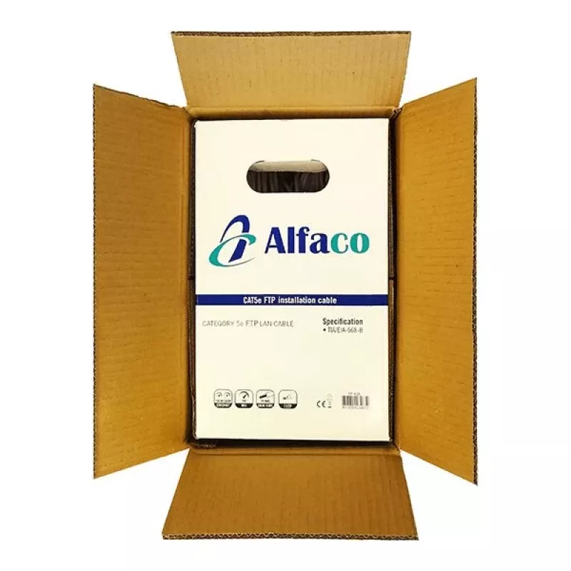 DSIT Alfaco Cat5e F/UTP tīkla kabelis ar cieto serdi 305m spolē, pelēks, LSZH, Eca