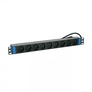 DSIT 19 inch 9 kontaktligzdu PDU ar iezemējuma tapu (DS-9PDU-PE)