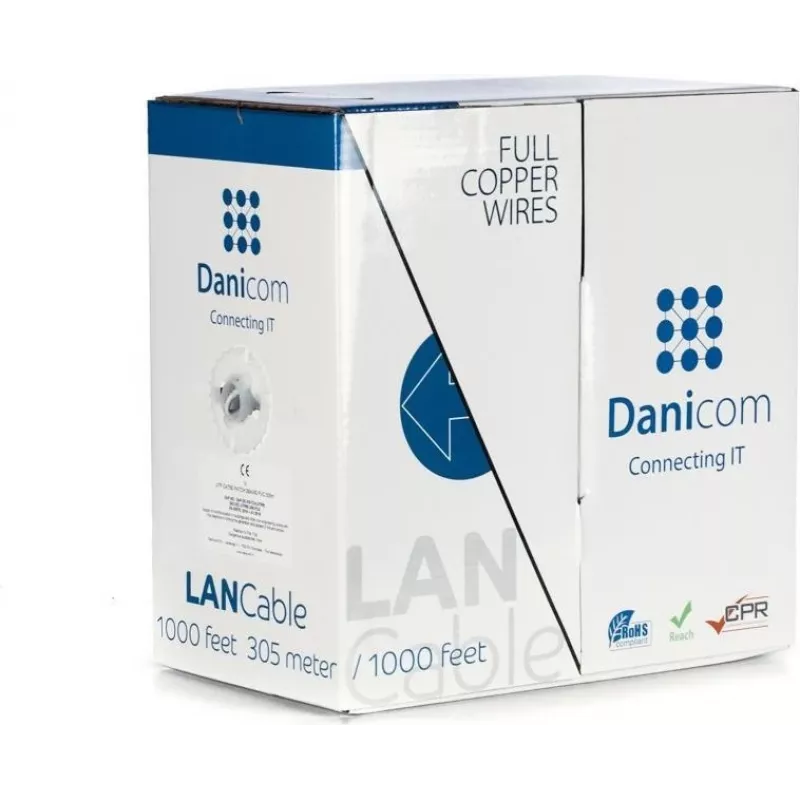 DSIT DANICOM CAT5E UTP 305m PVC (Fca) lielapjoma kabelis DC-UTP5E-305-FCA