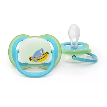 Philips Avent Ultra Air Night knupītis 6-18 mēneši, 2 gab., zēnu dizains, spīdošs tumsā