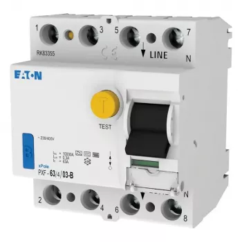 EATON PXF-63/4/03-B atlikušās strāvas automātiskais slēdzis, 63A, 4-polu, 300mA, B tips 300303