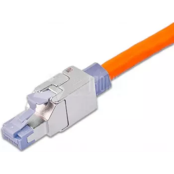 Wirewin WKS FK RJ45 KAT6A lauka terminējams RJ45 spraudnis, Cat6A, ekranēts, bez instrumentiem, cinka die-cast, zelta kontakti, 22-24 AWG, 6-9 mm kabelis