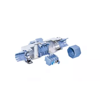 Wirewin WKS FK RJ45 KAT6A lauka terminējams RJ45 spraudnis, Cat6A, ekranēts, bez instrumentiem, cinka die-cast, zelta kontakti, 22-24 AWG, 6-9 mm kabelis