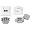 Wirewin DD-TRIO-K5E UP2 WS Cat5e ekranēta iegremdējamā datu kontaktligzda, 2x RJ45, LSA, tīri balta