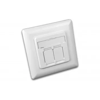 Wirewin DD-TRIO-K5E UP2 WS Cat5e ekranēta iegremdējamā datu kontaktligzda, 2x RJ45, LSA, tīri balta