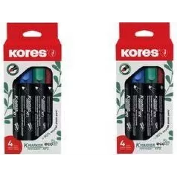 Kores ECO XP1 pastāvīgie marķieri, apaļš uzgalis, 3 mm, dažādās krāsās, 4 gab. komplekts M20764