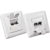 Wirewin DD-TRIO-C6 UP2 WS CAT6 ekranēta iegremdējamā datu kontaktligzda, 2 porti, LSA, tīri balta RAL 9010