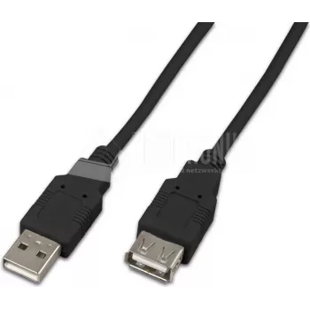 Wirewin USB A-A MF 0.5 SW USB 2.0 pagarinājuma kabelis, 0,5 m, melns