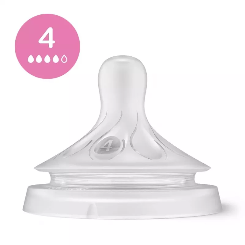 Philips Avent Natural Response mākslīgās barošanas knupīši, silikona komplekts (3 gab., Flow 3, no 1 mēneša)
