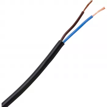 HEINRICH KOPP H03VV-F 2x0,75mm² melns elastīgs PVC kabelis 10m 152210845