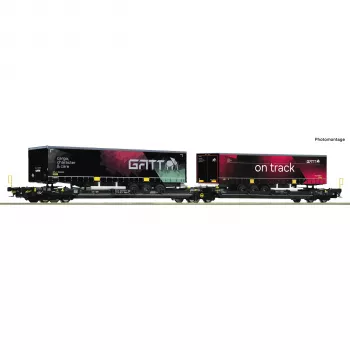 Roco 6600170 DC TX Logistik Sgns platformas vagons H0