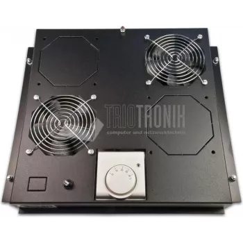Wirewin FAN ROOF 2V BL jumta dzesēšanas ventilators 19 inch skapim, 2 ventilatori, 230V, 460 m³/h, melns