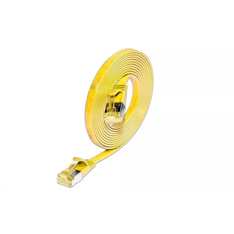 Wirewin Cat6A Slim Ethernet tīkla kabelis U/FTP plakans dzeltens 1m 10Gbps PKW-STP-SLIM-K6A 1.0 GE