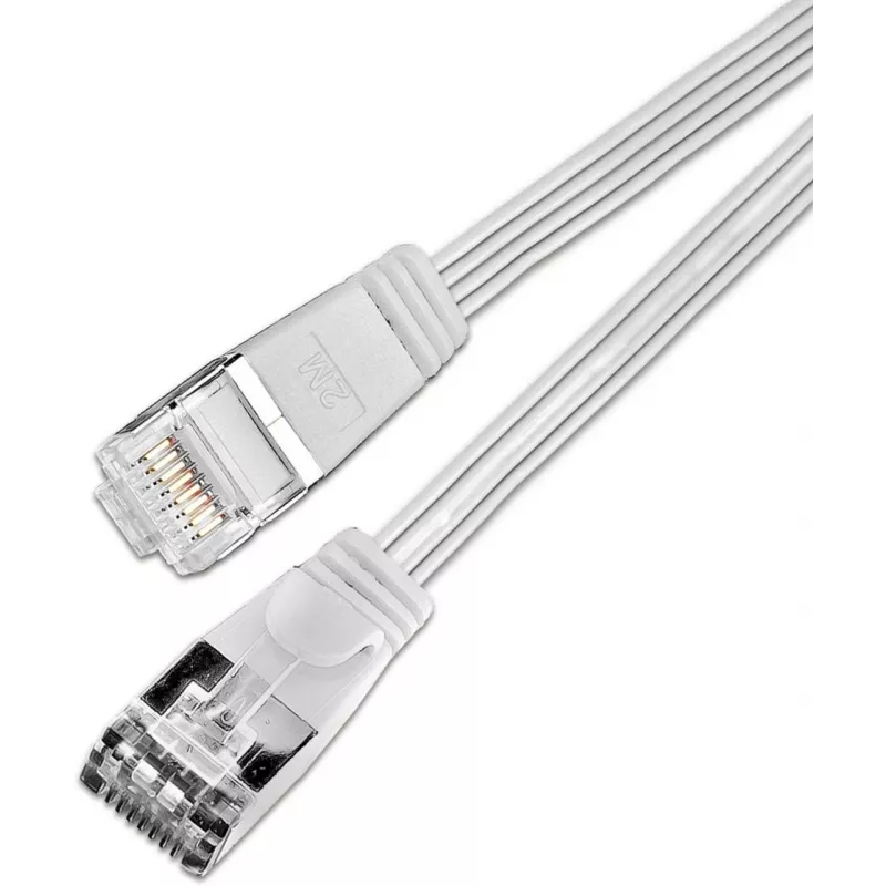 Wirewin Triotronik 0,15 m Cat6 U/FTP plānais Ethernet tīkla kabelis, RJ45 tētis-tētis, balts (PKW-STP-SLIM-KAT6 0.15 WS)
