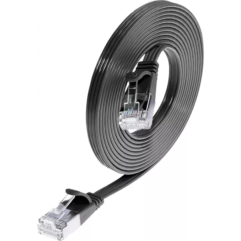 Wirewin Triotronik PKW-STP-SLIM-KAT6 1.0 SW Cat6 U/FTP slaidais Ethernet tīkla kabelis, 1 m, melns