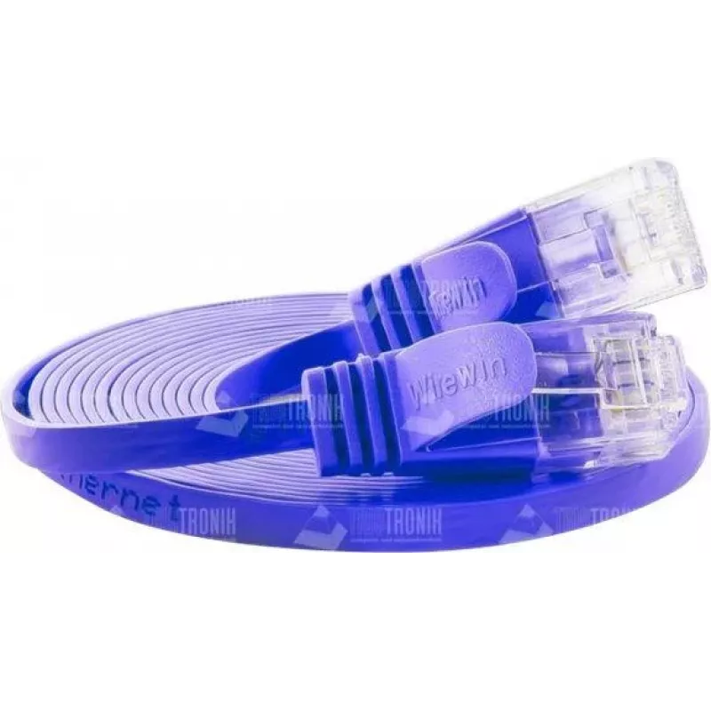 Wirewin Triotronik 0,15 m Cat6 U/UTP tievs Ethernet patch kabelis, RJ45 male to male, violets PKW-SLIM-KAT6 0.15 VT