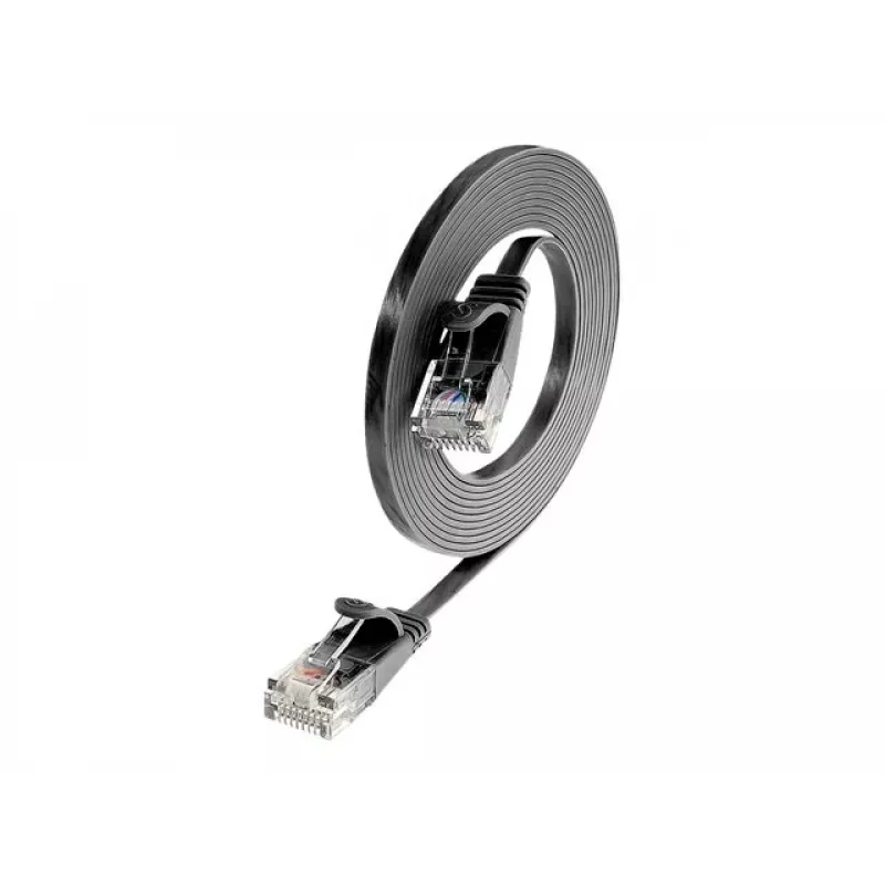 Wirewin Triotronik PKW-SLIM-KAT6 10.0 SW - 10m Cat6 U/UTP slaidais Ethernet tīkla kabelis, RJ45 tēviņš uz tēviņu, melns