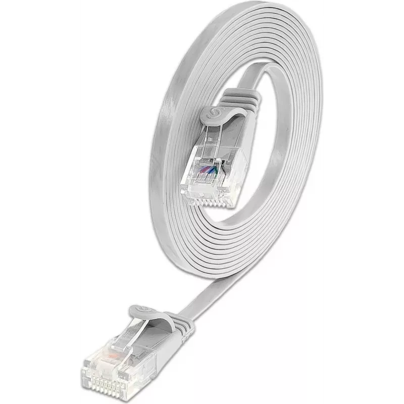 Wirewin Triotronik PKW-SLIM-KAT6 20.0 WS - 20m balts Cat6 U/UTP slaids Ethernet tīkla kabelis, RJ45 male to male, Gigabit