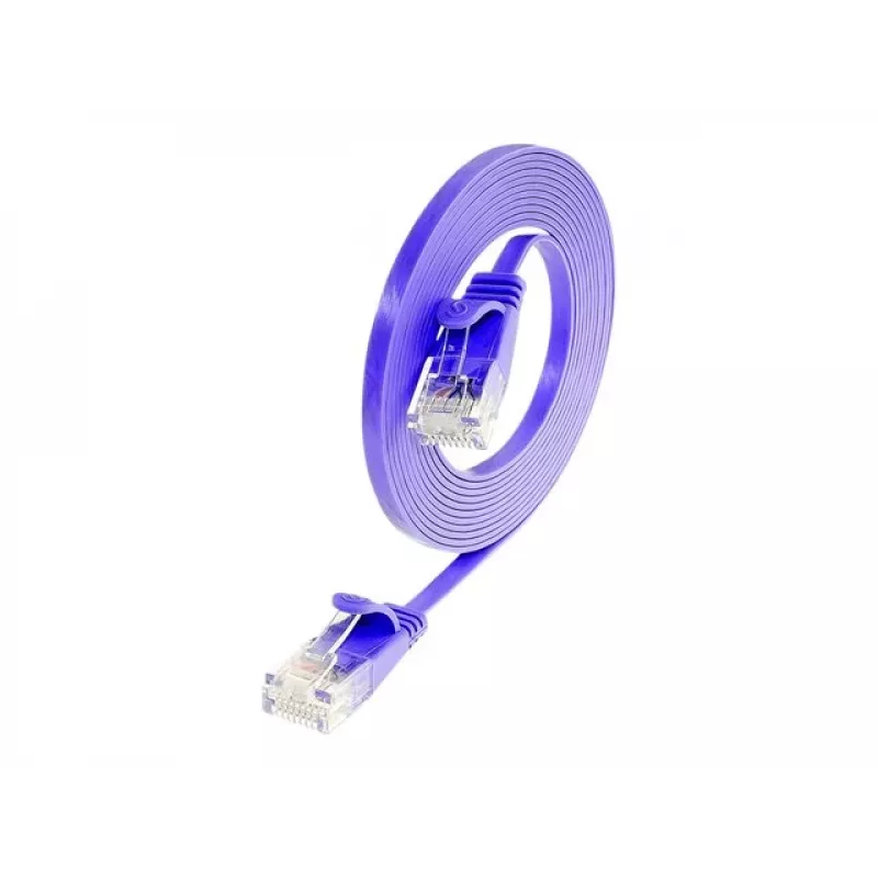 Wirewin Triotronik Cat6 U/UTP tīkla kabelis, 3m, RJ45 uz RJ45, vīriešu uz vīriešu, varš, violets PKW-SLIM-KAT6 3.0 VT