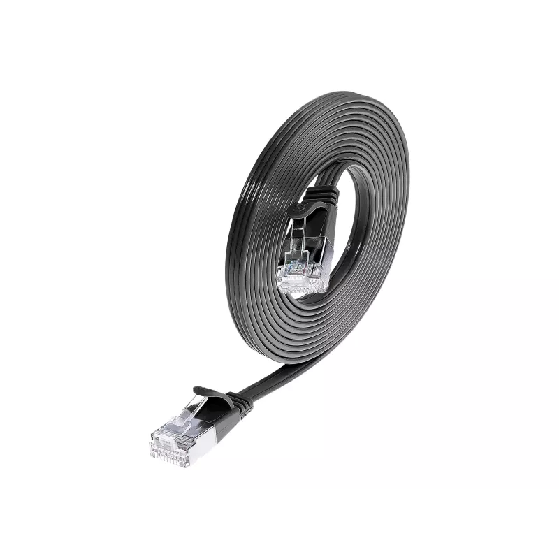 Wirewin SLIM S6 1,5 m Cat.6 slaidais tīkla kabelis STP PIMF melns PKW-STP-SLIM-KAT6 1.5 SW