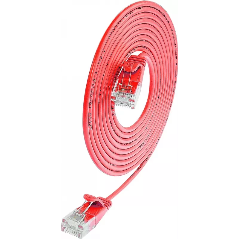 Wirewin SLIM UL6 10 RT - Cat.6 Slim-Light tīkla kabelis, U/UTP, 10 m, sarkans PKW-LIGHT-K6 10.0 RT