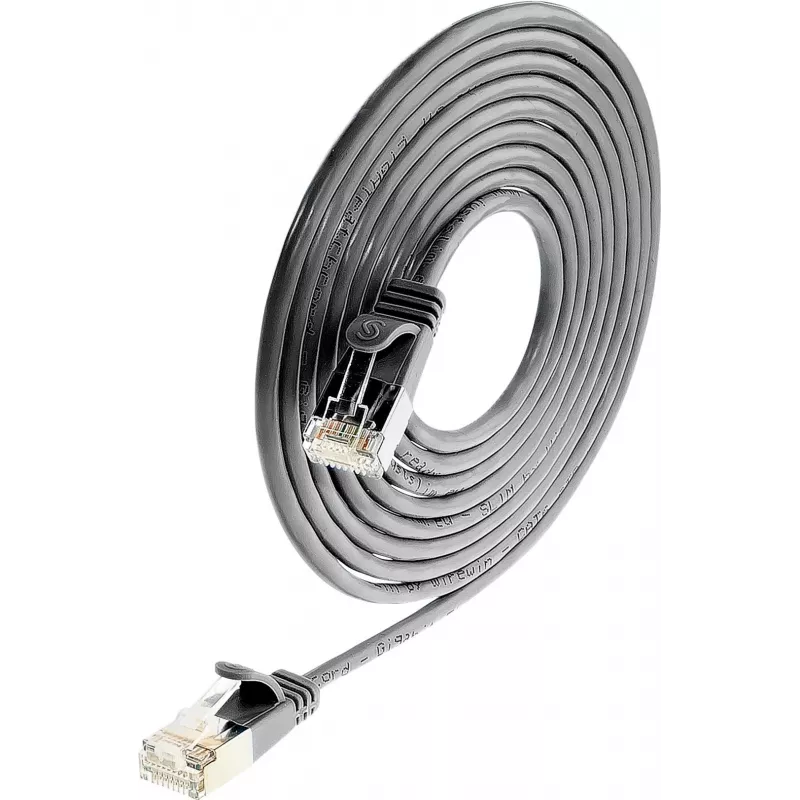 Wirewin Triotronik PKW-LIGHT-STP-K6 0.5 SW Cat6 S/FTP tīkla kabelis, melns, 0,5 m