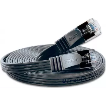 Wirewin SLIM S6 7,5m melns Cat.6 slaidais Ethernet tīkla kabelis STP PIMF PKW-STP-SLIM-KAT6 7.5 SW