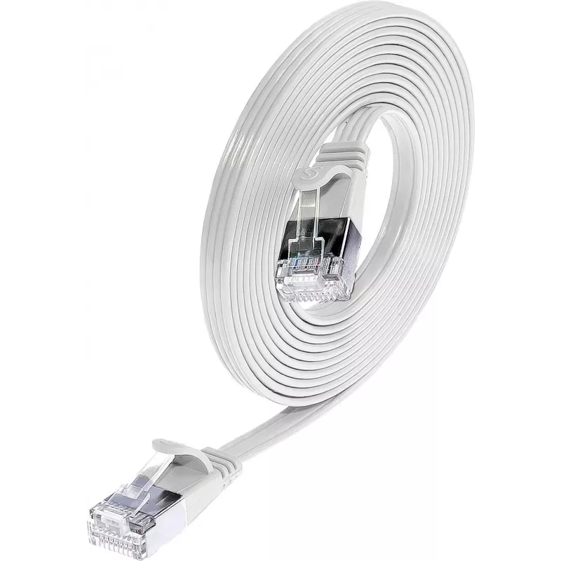 Wirewin Triotronik PKW-STP-SLIM-KAT6 7.5 WS Cat6 U/FTP slaidais tīkla savienojuma kabelis, RJ45 tēviņš-tēviņš, 7,5 m, balts
