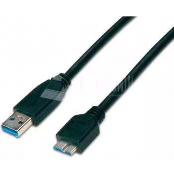 Wirewin USB 3.0 A-MB MM 3.0 SW - 3m USB-A uz Micro-B kabelis, melns