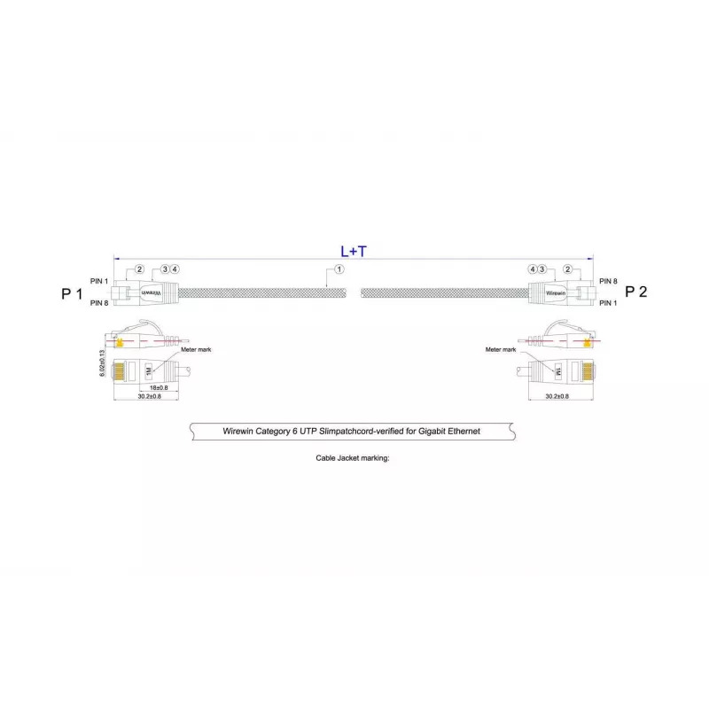 Wirewin Triotronik Cat6 U/UTP tīkla kabelis 0,5m pelēks PKW-TOUGH-K6 0.5