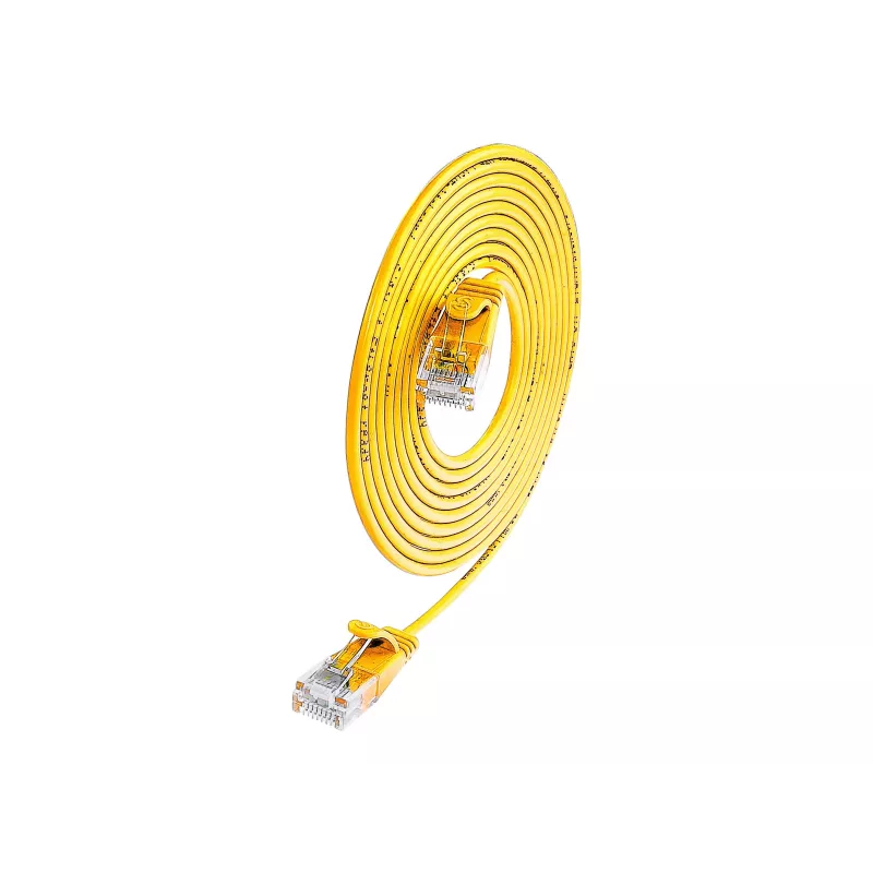 Wirewin SLIM UL6 10 GE - Cat.6 SLIM-Light tīkla kabelis, U/UTP, 10 m, dzeltens PKW-LIGHT-K6 10.0 GE