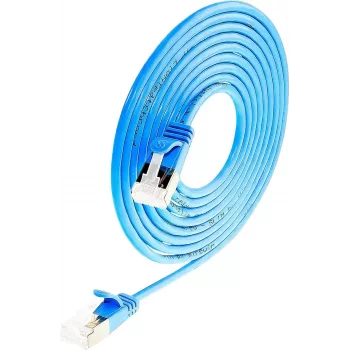 Wirewin Light komutacinis kabelis apaļš U/FTP Cat 6a zils 3.0m slaids elastīgs PoE PKW-LIGHT-STP-K6A 3.0 BL